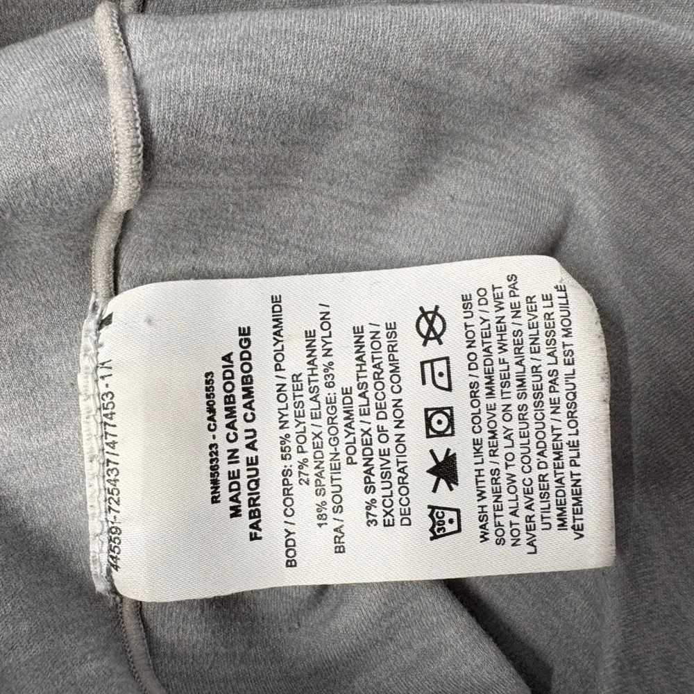 Nike Tank Top Women Large Grey Good Yoga Dri-FIT Square Neck Shelf Bra 820